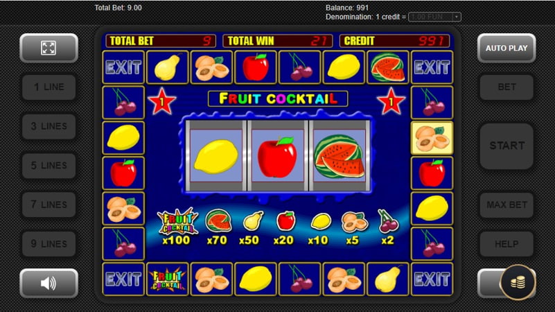 Секрети онлайн автомата Fruit Cocktail